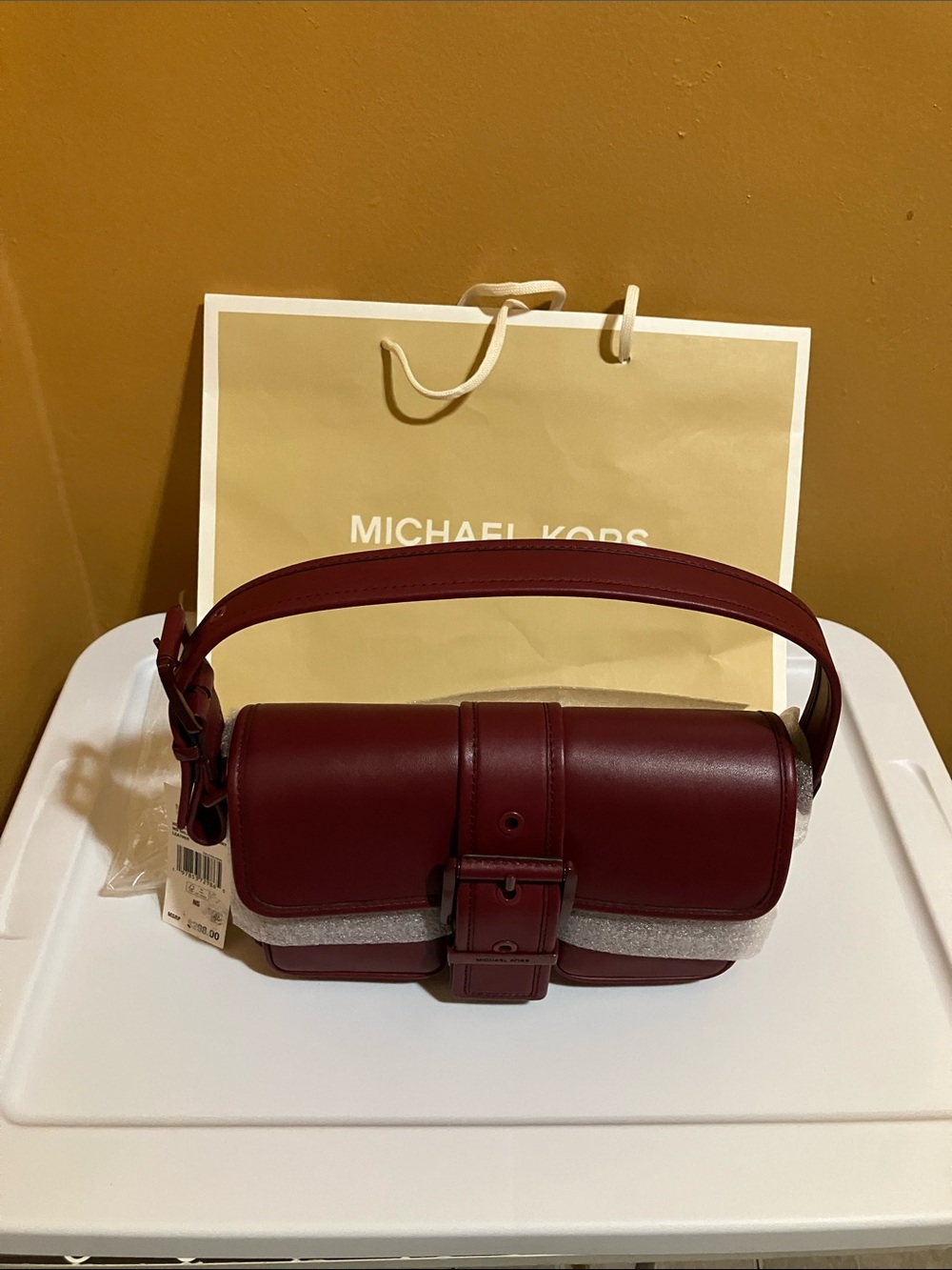 Michael Kors  Mulberry Leather Buckle Shoulder Bag